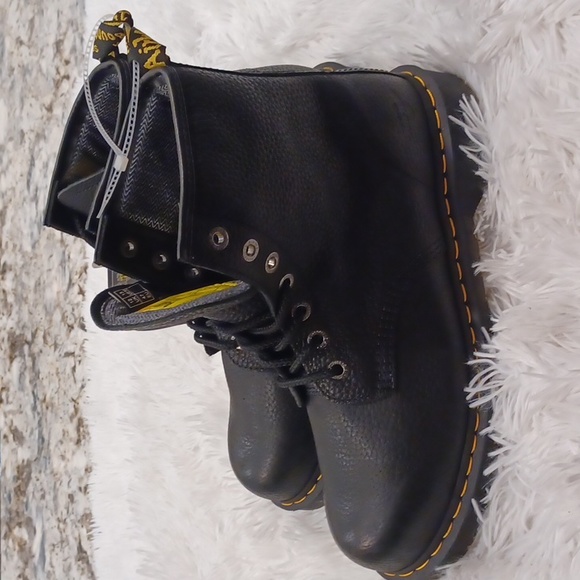 Dr. Martens Safety Toe Heavy Industrial Slip Resistant Boots Shoes Black Pebbled - Picture 10 of 15